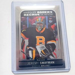 Jeremy Swayman Boston Bruins Goalie Marquee Rookies Card OPC Platinum 2021/22